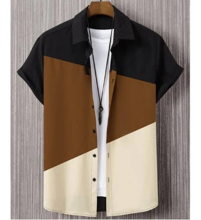 Camisa Casual para Hombre con Estampado Digital y Cuello de Pie - Image 6