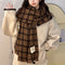 Bufanda Cuadros Estilo Coreano Invierno para Mujer