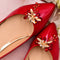 Hebilla de Zapato con Strass Removible - Accesorio Elegante en Rojo Perla