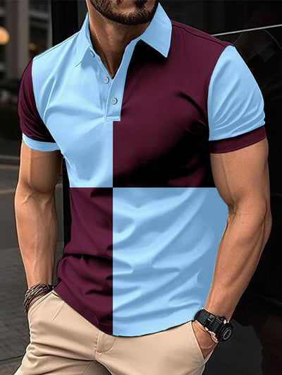 Polo Deportivo Casual Hombre con Cuello Vuelto y Costuras Bicolor - Image 12