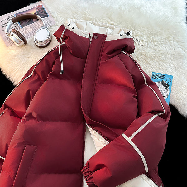 Abrigo Acolchado Holgado con Capucha - Algodón Casual para Hombre