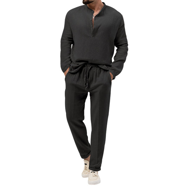 Traje Casual de Manga Larga en Colores Sólidos para Hombre