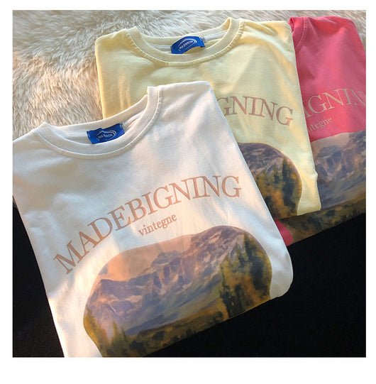 Playera Retro Estilo Hong Kong Amarillo Crema Manga Corta - Image 14