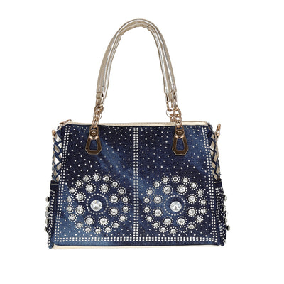 Bolso Bandolera Canvas Cuadrado con Tachuelas de Diamante Tejido - Image 15
