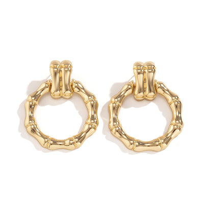 Aretes Redondos de Bambú Estilo Hip Hop - Image 5