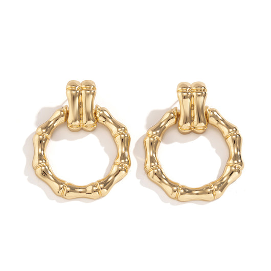 Aretes Redondos de Bambú Estilo Hip Hop - Image 5