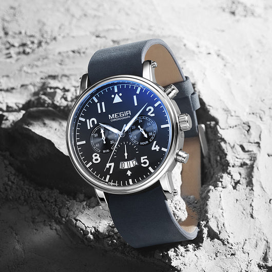 Reloj de Cuarzo Multifuncional de Cuero para Hombre - Image 3