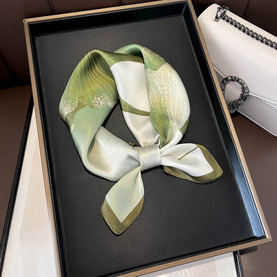 Pañuelo de Seda Beige Cuadrado para Mujer - Versátil y Fácil de Combinar - Image 43