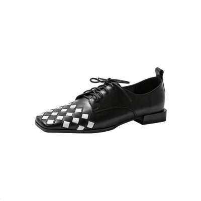 Zapatos Retro Británicos para Mujer con Tacón Cuadrado y Punta Cuadrada - Image 11