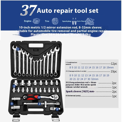 Kit de Herramientas Multifuncional para Reparación Automotriz con Llaves de Tubo - Image 11
