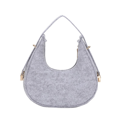 Bolso Retro de Fieltro con Detalle de Hendidura Axilar - Image 11
