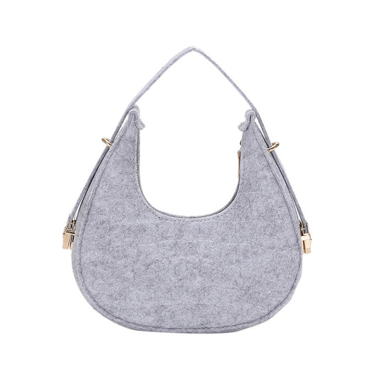 Bolso Retro de Fieltro con Detalle de Hendidura Axilar - Image 11