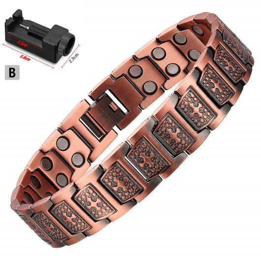 Pulsera Magnética de Cobre Vintage Europea y Americana para Hombre - Image 6