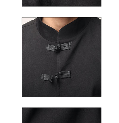 Chaqueta Camisa Casual Retro con Cuello de Pie para Hombre - Image 8