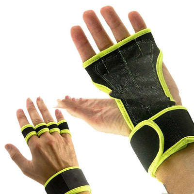 Guantes de Levantamiento de Pesas Medio Dedo con Soporte de Muñeca - Image 9