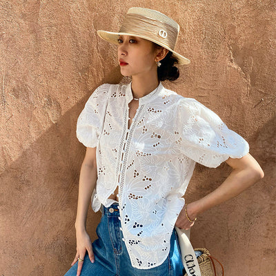 Blusa de Algodón con Bordados para Mujer - Image 3
