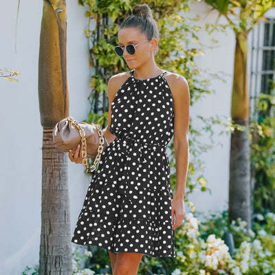 Vestido Elegante de Chifón con Lunares para Mujer - Image 14