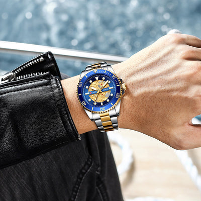 Reloj Empresarial para Hombre Resistente al Agua con Esfera Redonda - Image 3