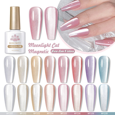 Esmalte de Uñas Gel Ojo de Gato Blanco Porcelana - Efecto Luz Lunar