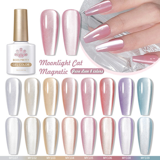 Esmalte de Uñas Gel Ojo de Gato Blanco Porcelana - Efecto Luz Lunar