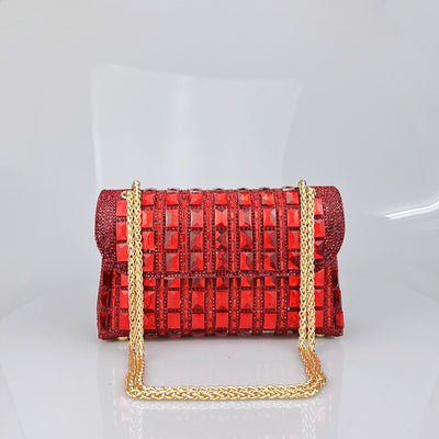 Clutch de Cristal Brillante con Cadena de Strass - Image 10