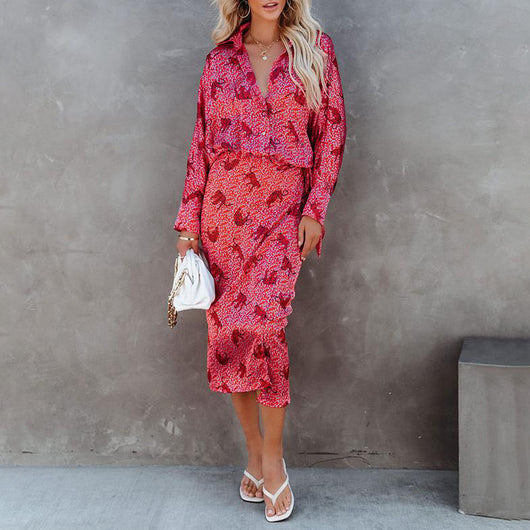 Vestido Camisa Oversized con Solapa - Corte Irregular y Manga Larga - Image 4