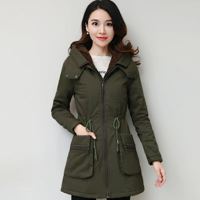 Abrigo de Algodón Polar con Capucha para Mujer - Talla Plus - Image 6
