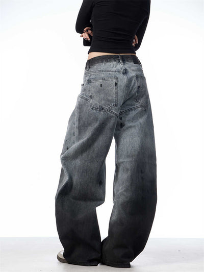 Pantalones Jeans Sueltos Efecto Desteñido con Tinta Splash - Image 5