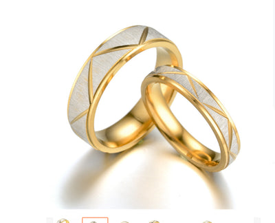 Anillo de Pareja en Acero Titanio Chapado en Oro 24K - Image 7