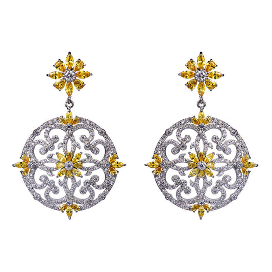 Aretes de Circonita Retro Exagerados - Diseño Vintage