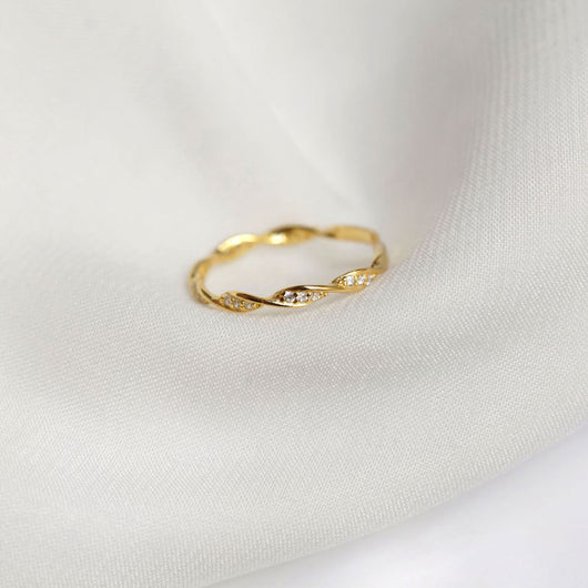 Anillo de Plata Esterlina 925 Retorcido con Diamante para Mujer - Image 5