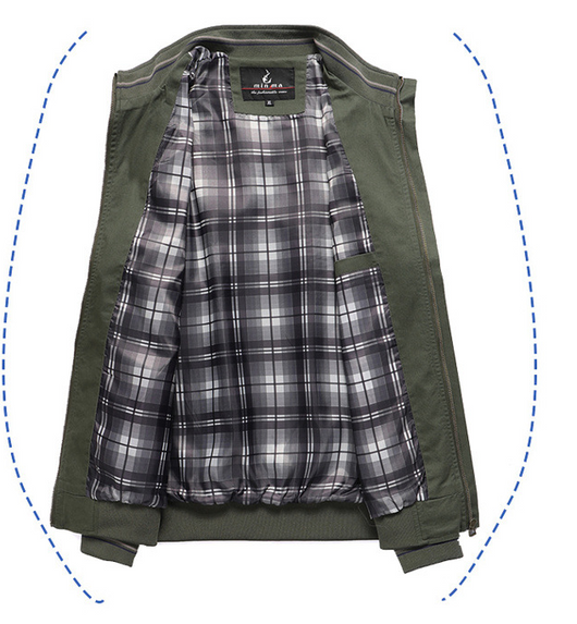 Chaqueta Deportiva Casual de Algodón Lavado Oversize para Hombre Talla Grande - Image 19