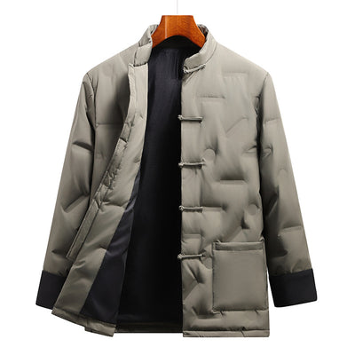 Abrigo Acolchado Estilo Tang Chino para Hombre - Invierno y Otoño - Image 3