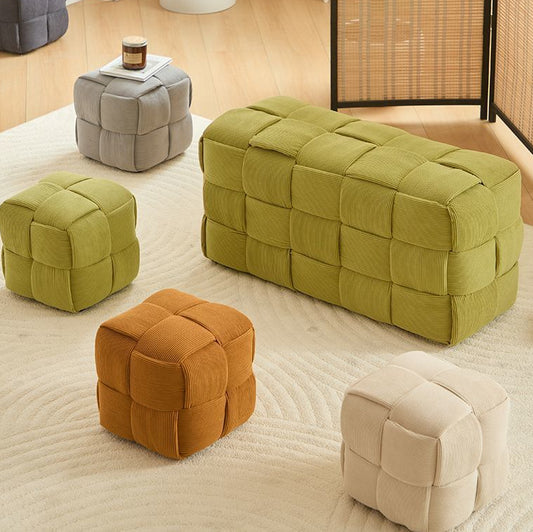 Sofá de Influencer para Sala de Estar con Reposapiés de Madera Maciza