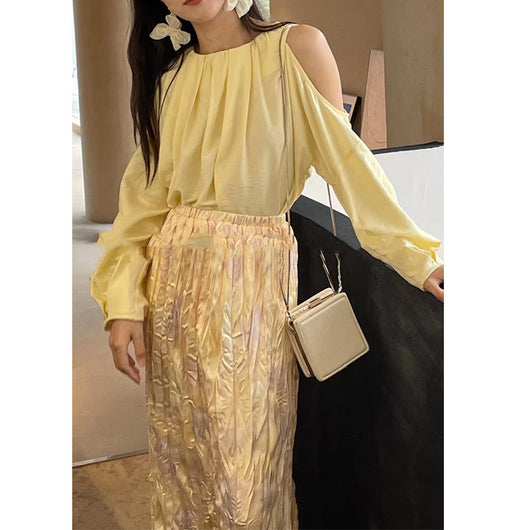 Blusa Hombro Descubierto con Diseño de Corazón y Efecto Capas - Image 9