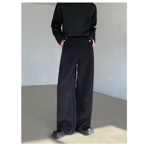 Pantalones Hombre Cintura Alta Pierna Ancha Primavera con Caída Fluida - Image 8