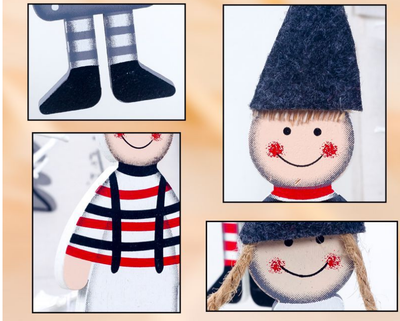 Adorno Navideño de Madera - Figuras Niño y Niña Decorativas - Image 2