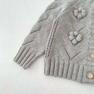 Suéter Tejido a Mano con Calado Hueco para Bebé Niña - Conjunto Coordinado - Image 23