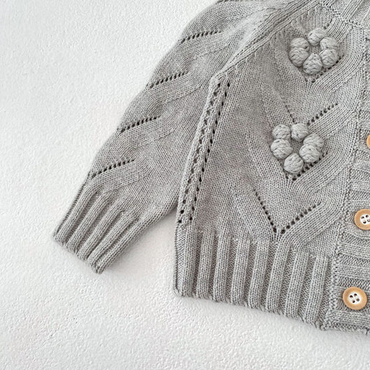 Suéter Tejido a Mano con Calado Hueco para Bebé Niña - Conjunto Coordinado - Image 23
