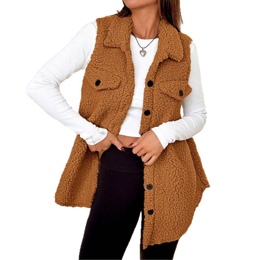 Chaleco Cardigan de Botones Abiertos en Felpa Premium - Image 5