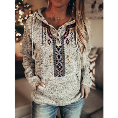 Sudadera Gris con Capucha y Estampado para Mujer - Image 12