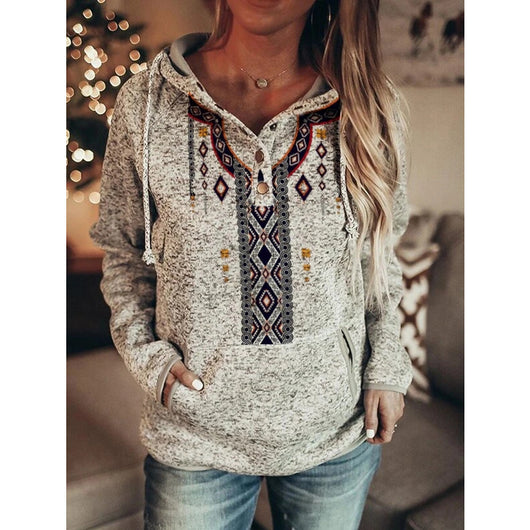 Sudadera Gris con Capucha y Estampado para Mujer - Image 12