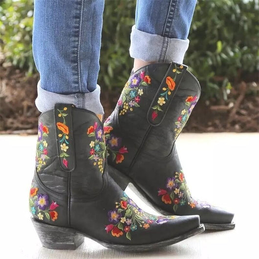 Botas Bajas Punta Bordada para Mujer - Image 11