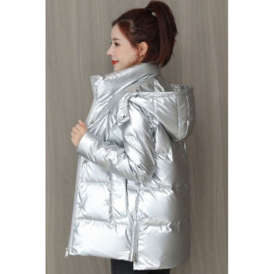 Chaqueta Acolchada Corta Suelta con Relleno Sintético - Image 4