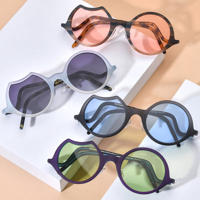 Gafas de Sol Unisex Bicolor con Diseño Irregular Mate