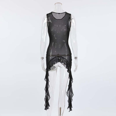Top Maxi de Tul Negro con Volantes - Image 14
