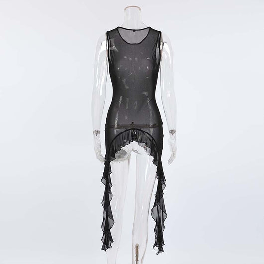 Top Maxi de Tul Negro con Volantes - Image 14