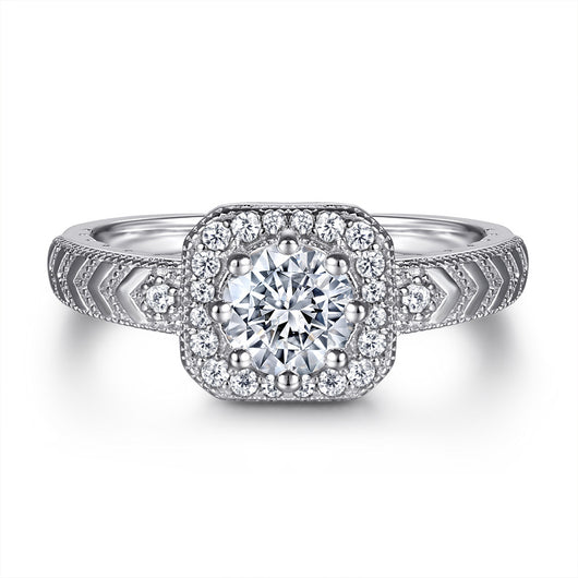 Anillo de Plata con Circonita Princesa - Simulante de Diamante - Image 9