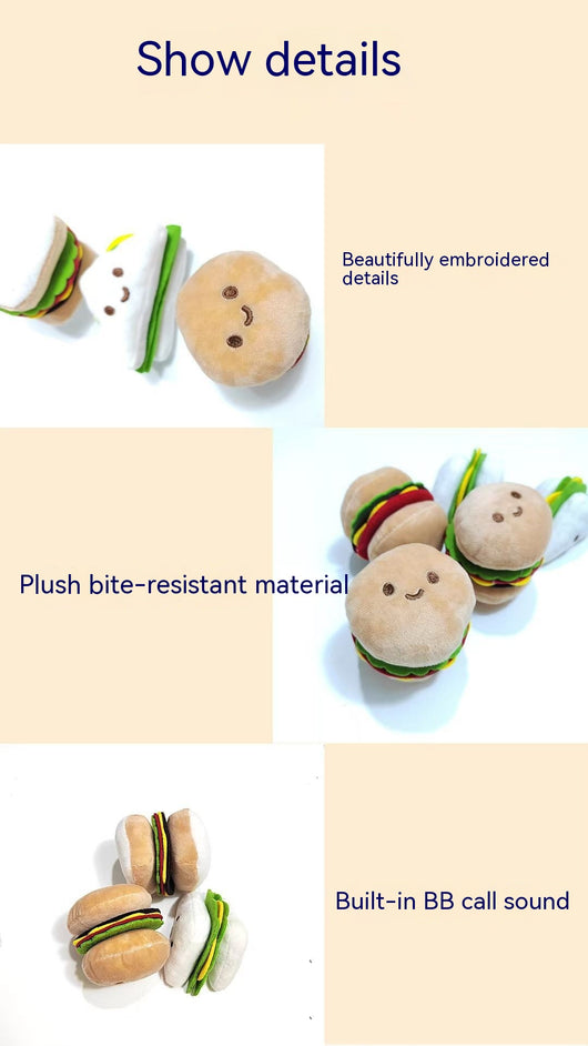 Juguete Antiestés para Mascotas con Sonido de Hamburguesa - Image 8