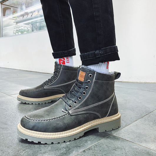 Botas de Trabajo Retro con Suela Gruesa para Hombre - Image 7